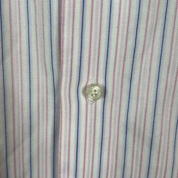 Tommy Bahama Striped Business Casual Dress Shirt Top Size 16 32/33 - Picture 4 of 7